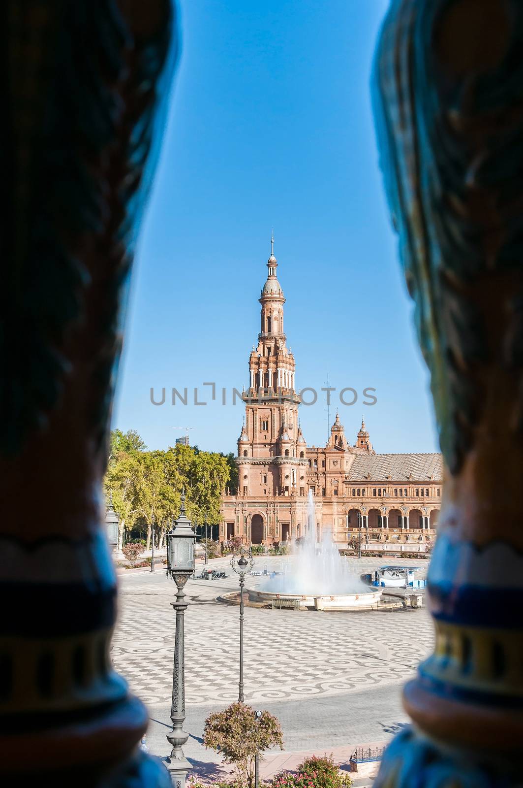 Tower of the Plaza de Espana in Seville by mkos83