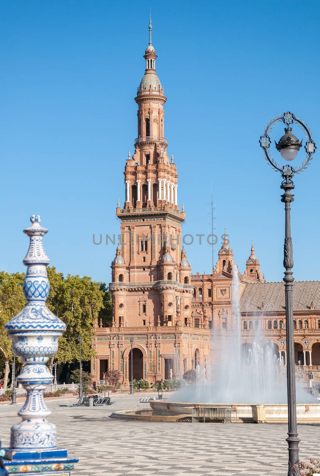 Tower of the Plaza de Espana in Seville by mkos83