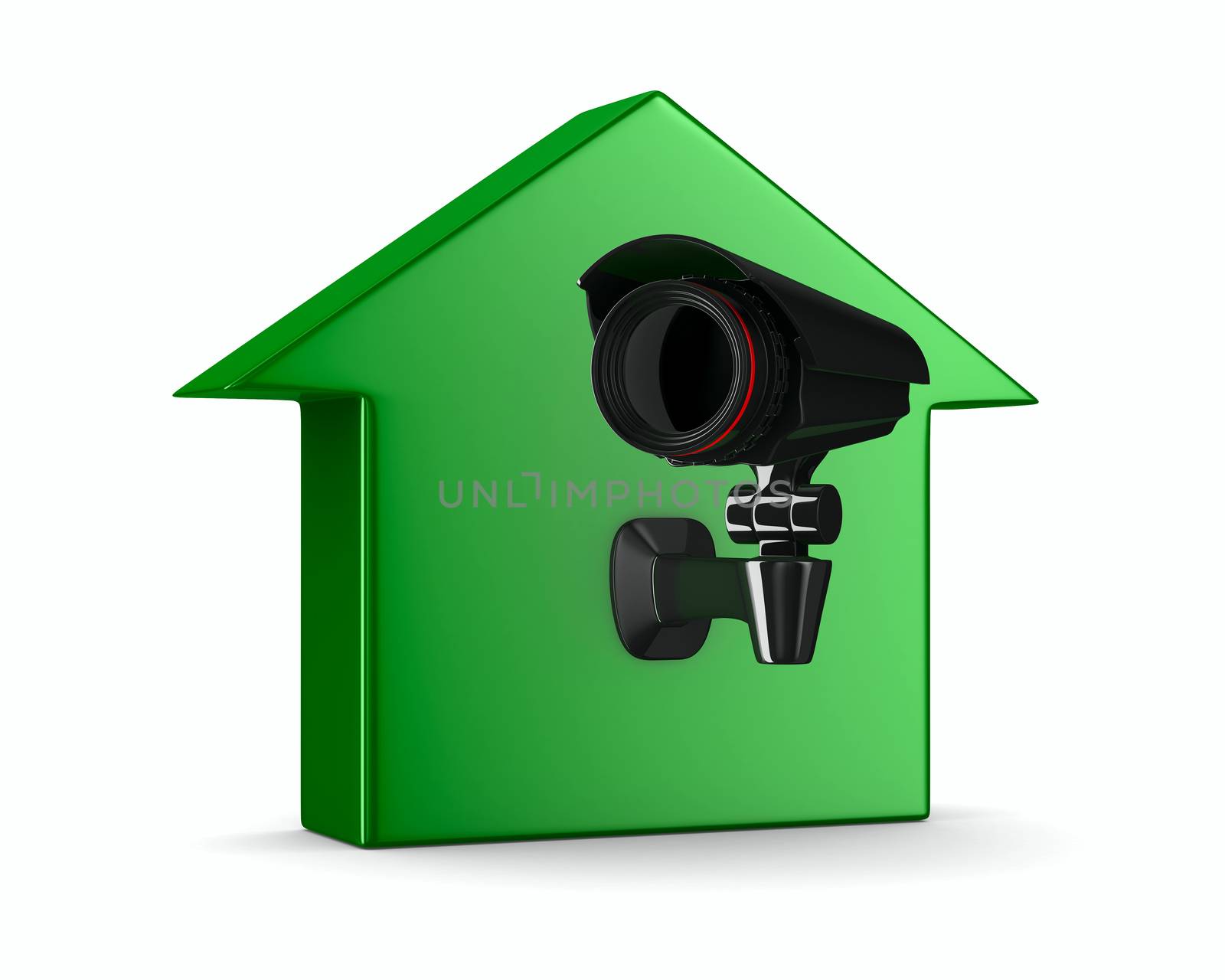 security camera on house. Isolated 3D image