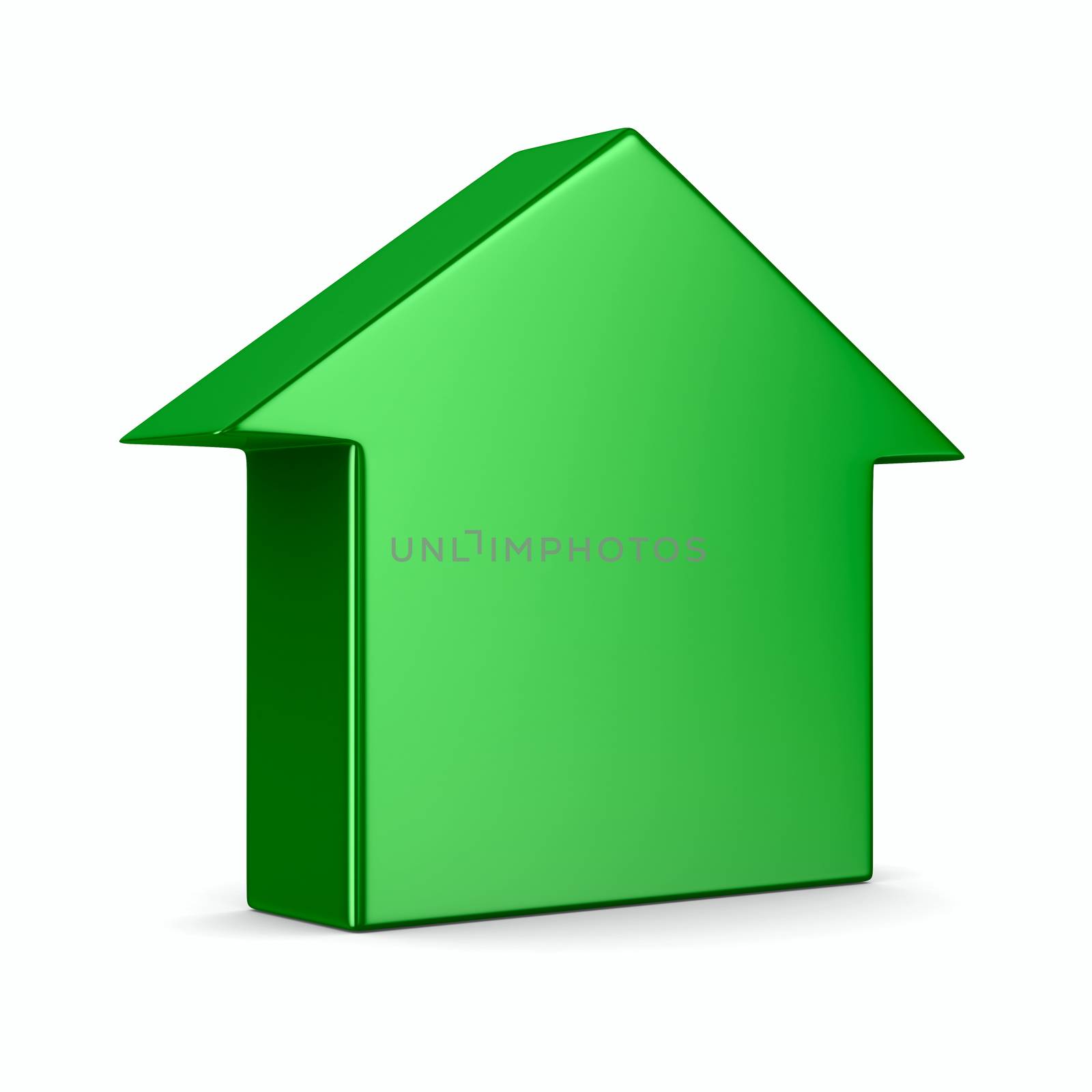 Green house on white background. Isolated 3D image