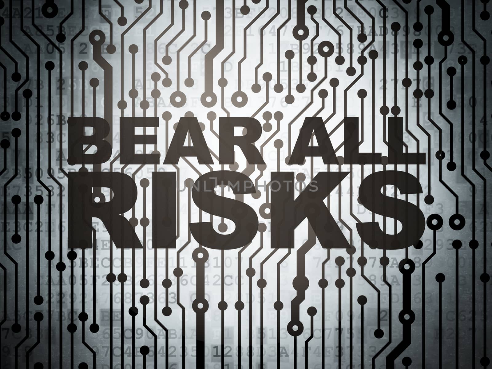 Insurance concept: circuit board with Bear All Risks by maxkabakov