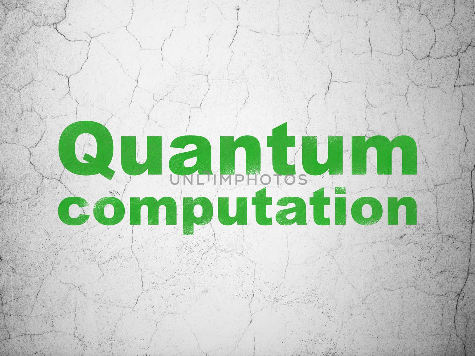 Science concept: Quantum Computation on wall background by maxkabakov