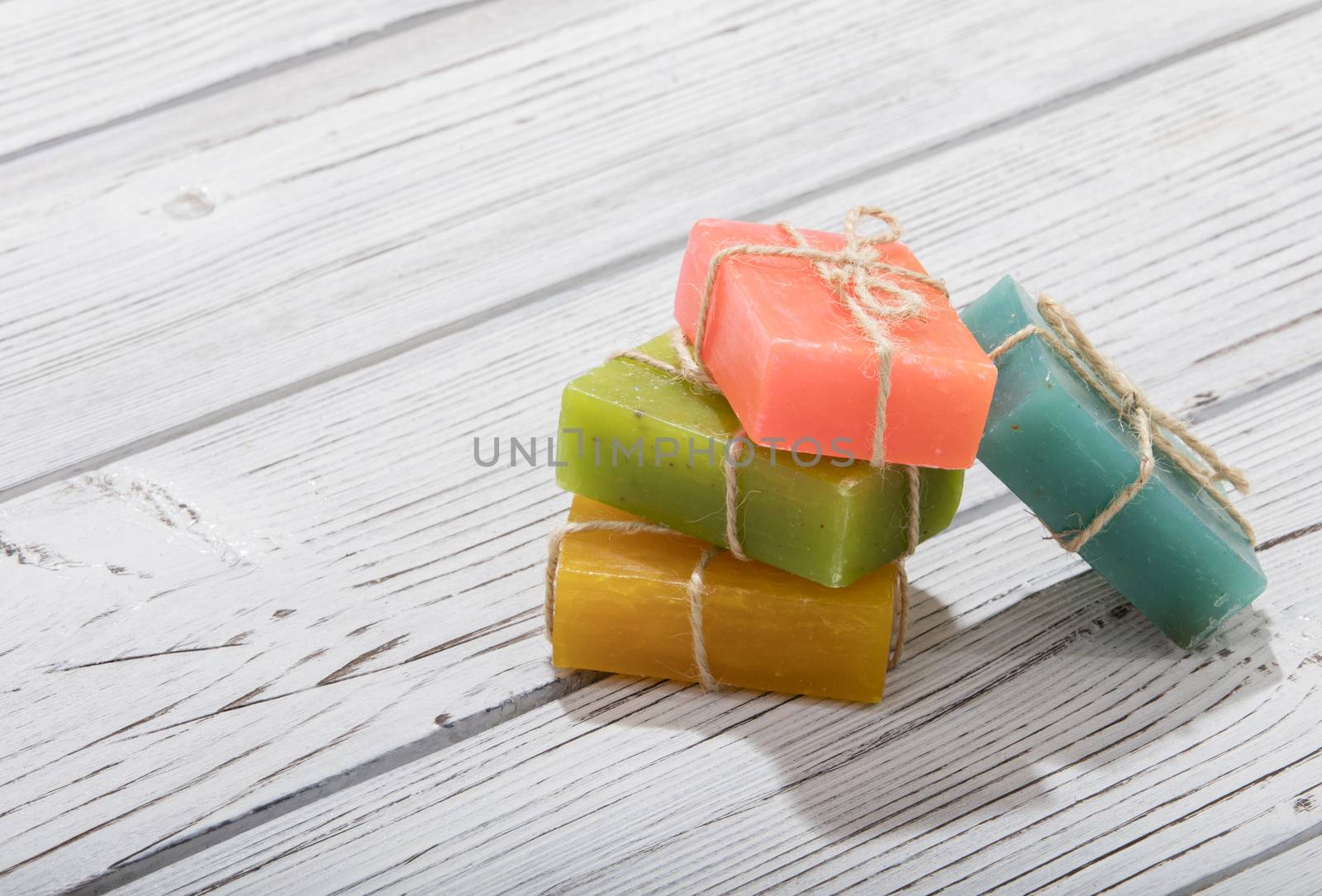 colorful natural herbal soaps