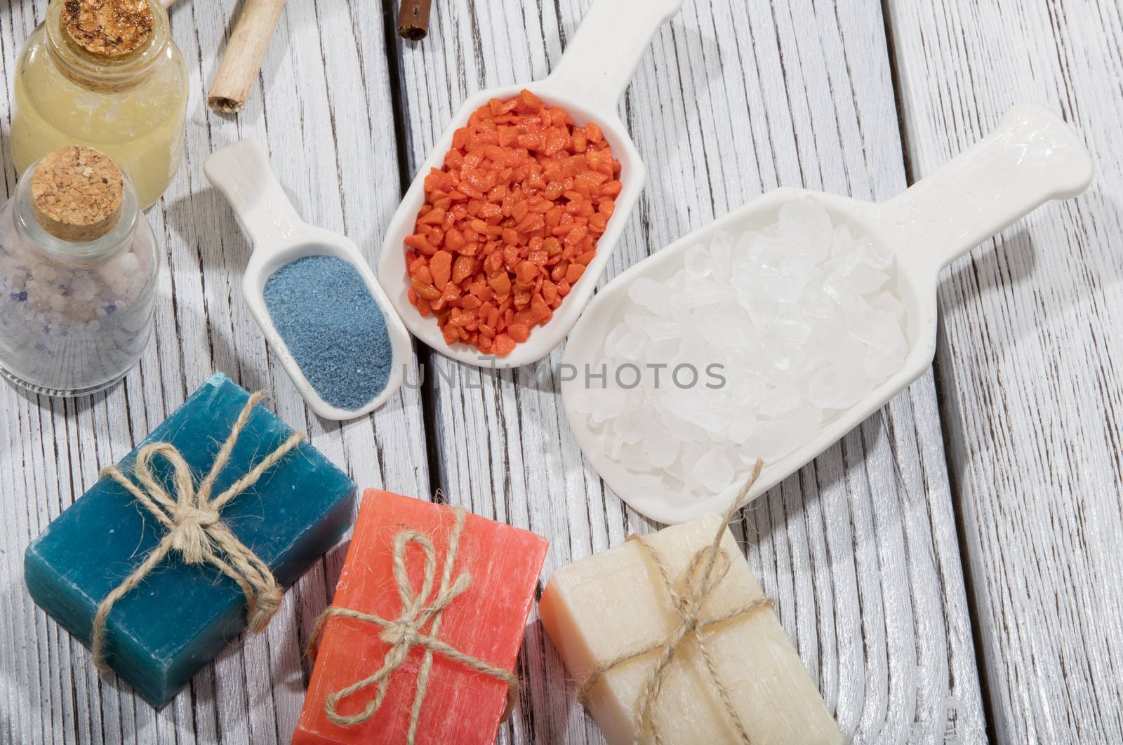 colorful natural herbal soaps