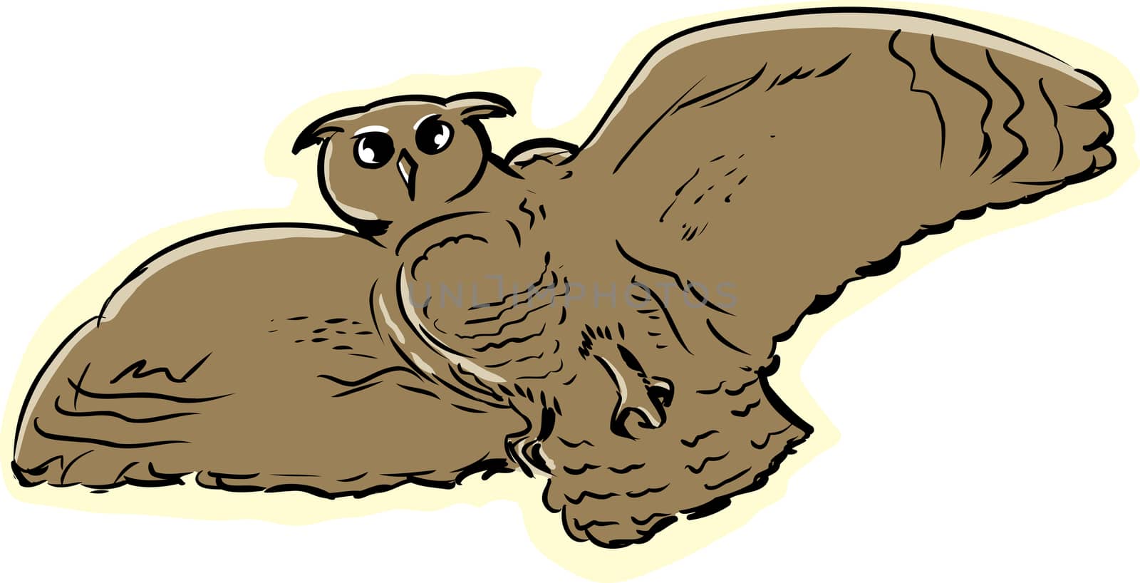 Eagle Owl in Flight by TheBlackRhino