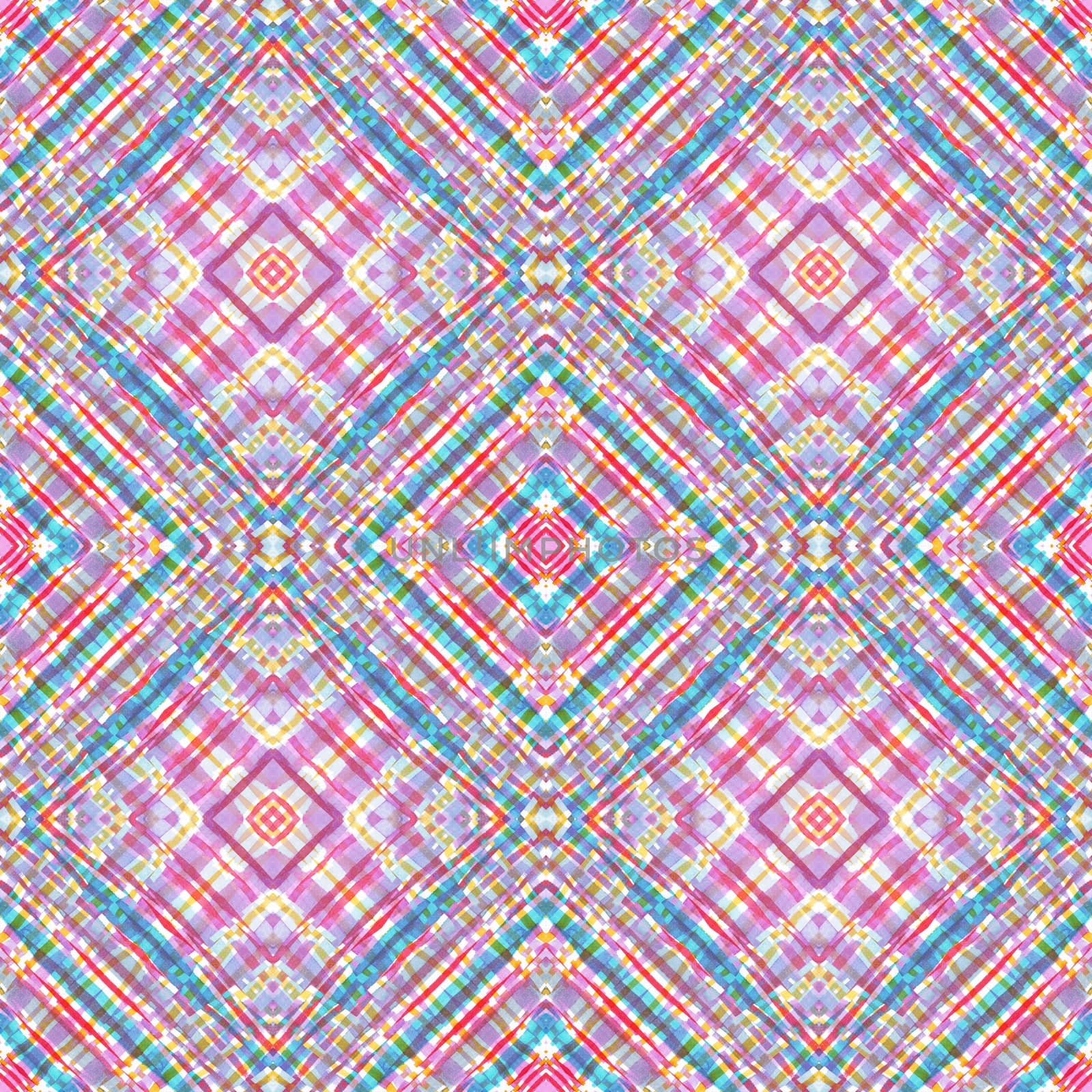 Geometric pattern. Hand drawing watercolor. Intersection strips by Julia_Faranchuk