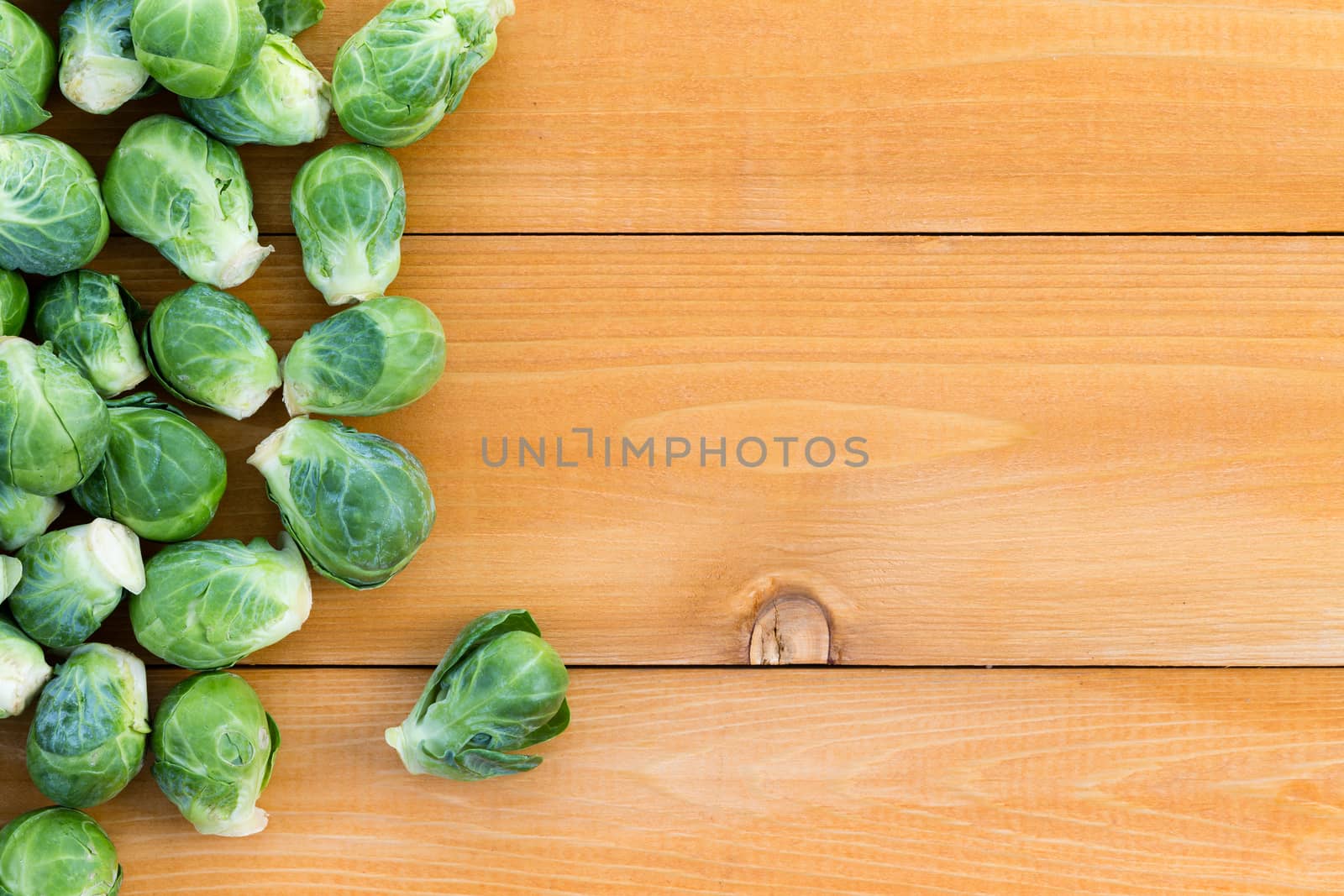 Fresh farm brussels sprouts with copy space by coskun