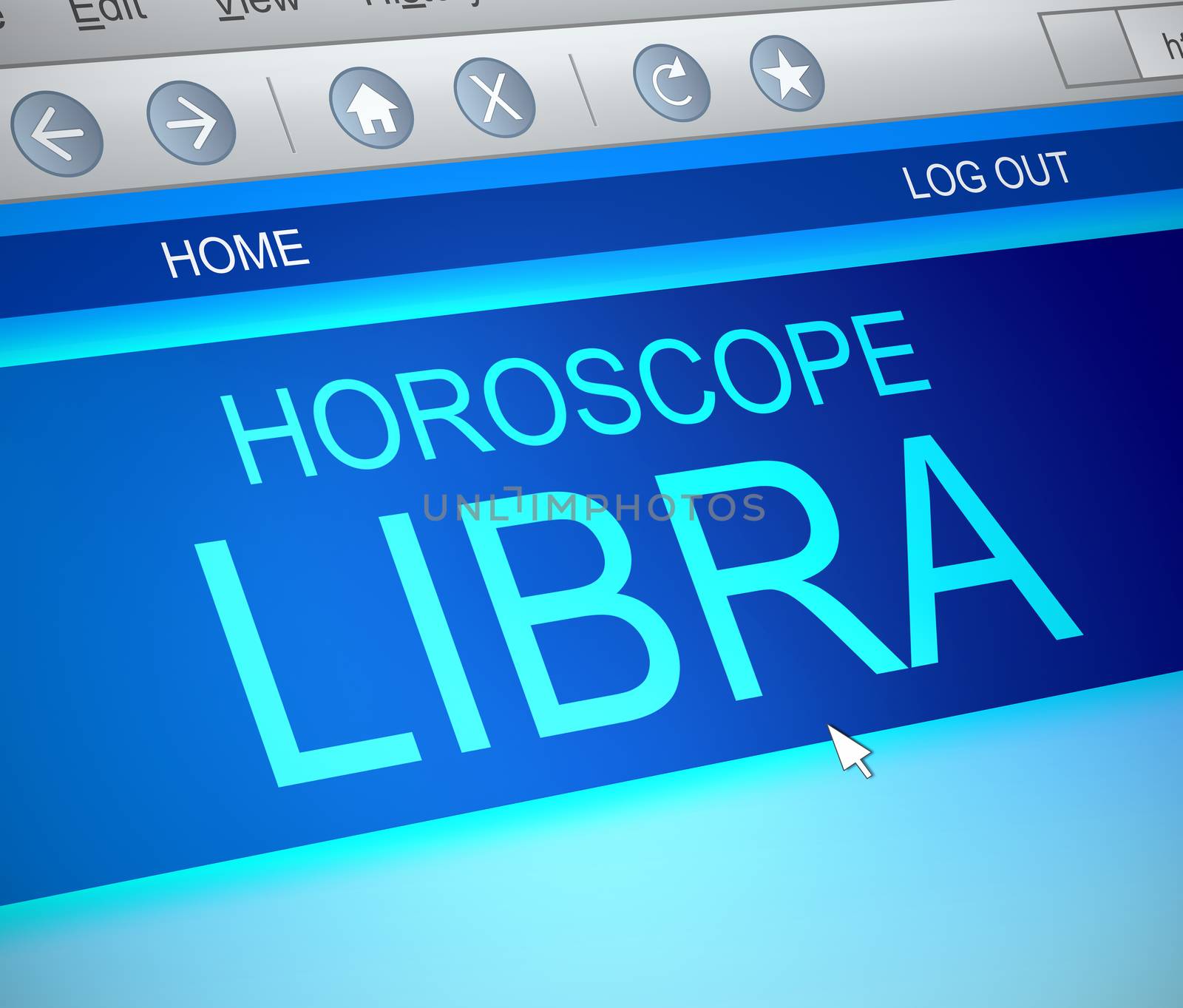 Illustration depicting a computer screen capture with a Libra concept.