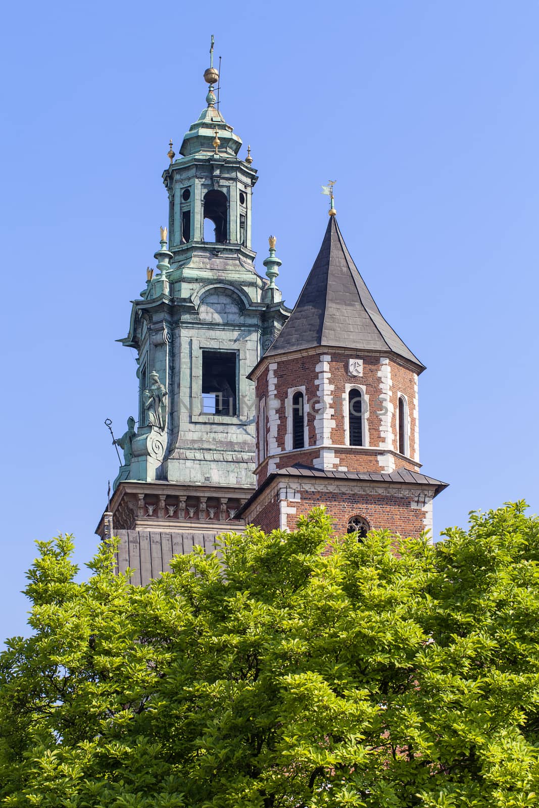 
Wawel Royal Castle with Silver Bell Tower and Clock Tower, Cracow, Poland
