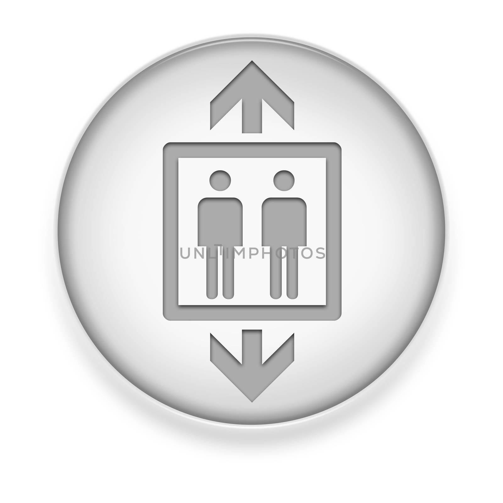 Icon, Button, Pictogram with Elevator symbol