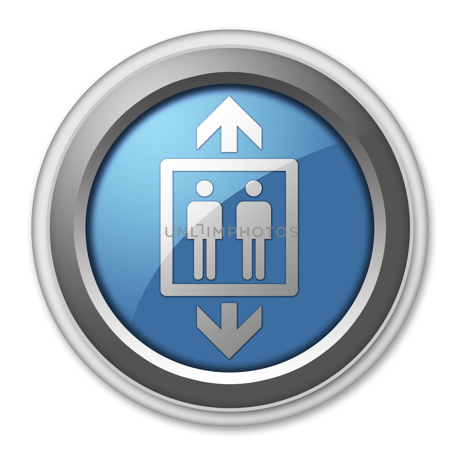 Icon, Button, Pictogram with Elevator symbol