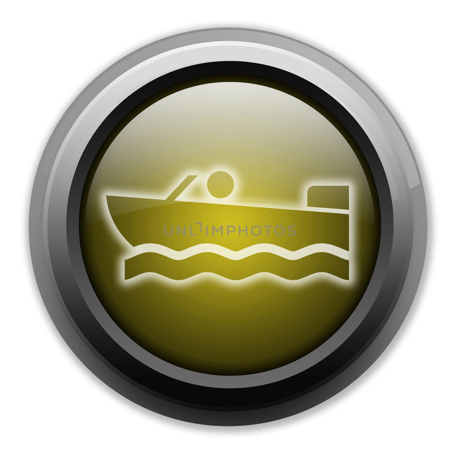 Icon, Button, Pictogram with Motorboat symbol