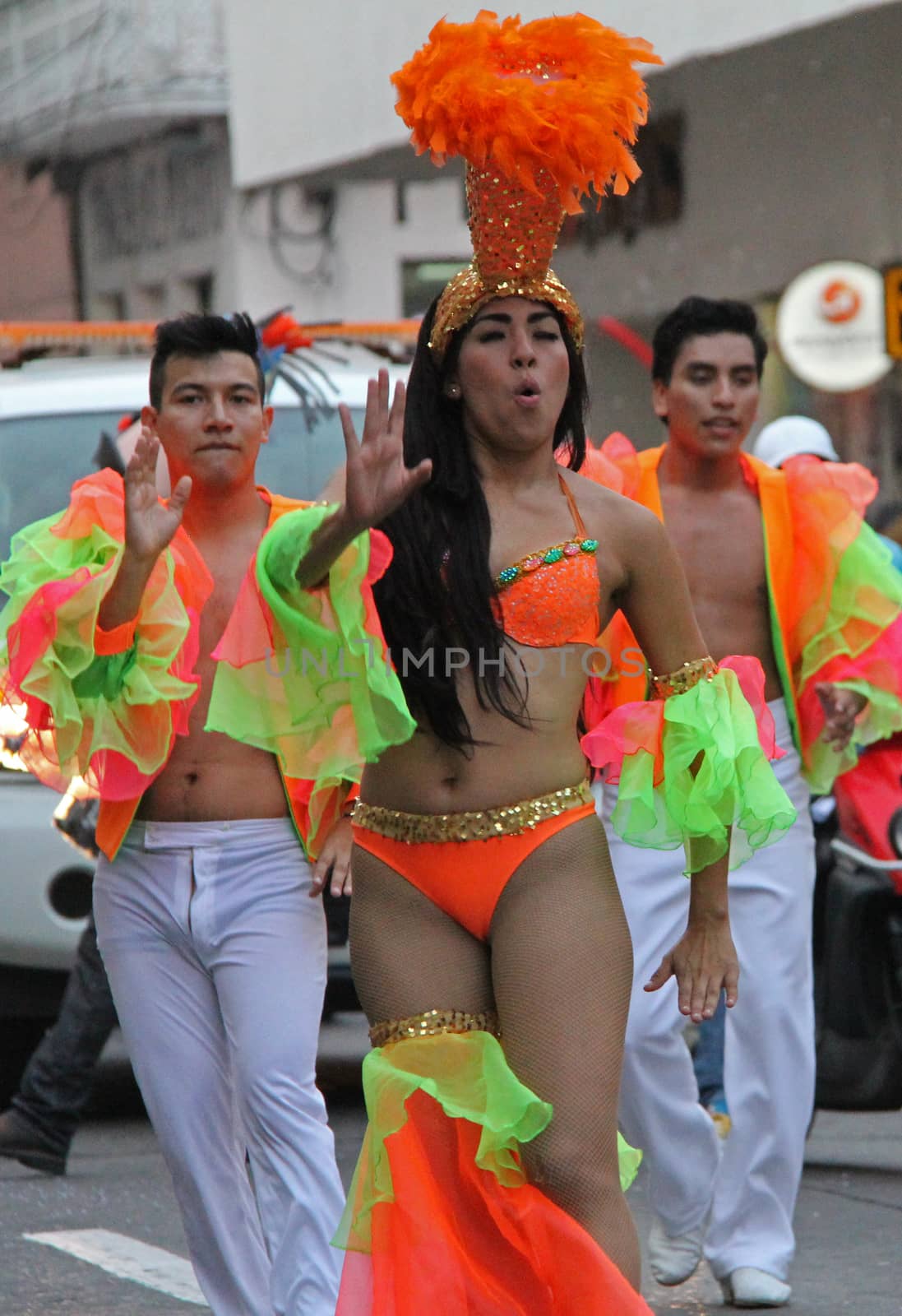 Dancers performing at a parade during a carnaval in Veracruz, Mexico 03 Feb 2016 No model release Editorial use only