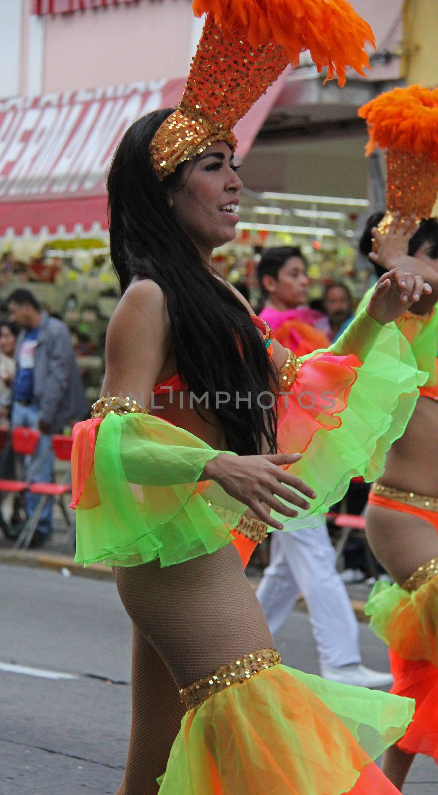 Dancers performing at a parade during a carnaval in Veracruz, Mexico 03 Feb 2016 No model release Editorial use only
