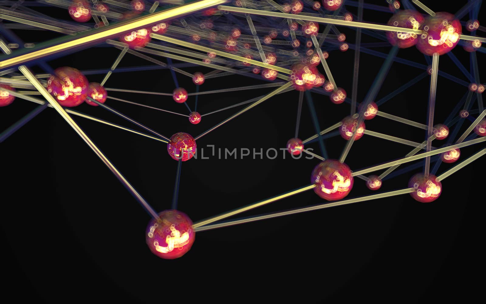 Abstract polygonal space low poly dark background with connecting dots and lines. Connection structure.