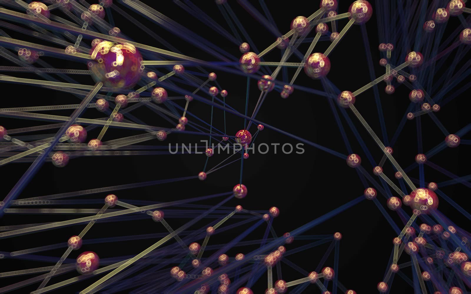 Abstract polygonal space low poly dark background with connecting dots and lines. Connection structure.