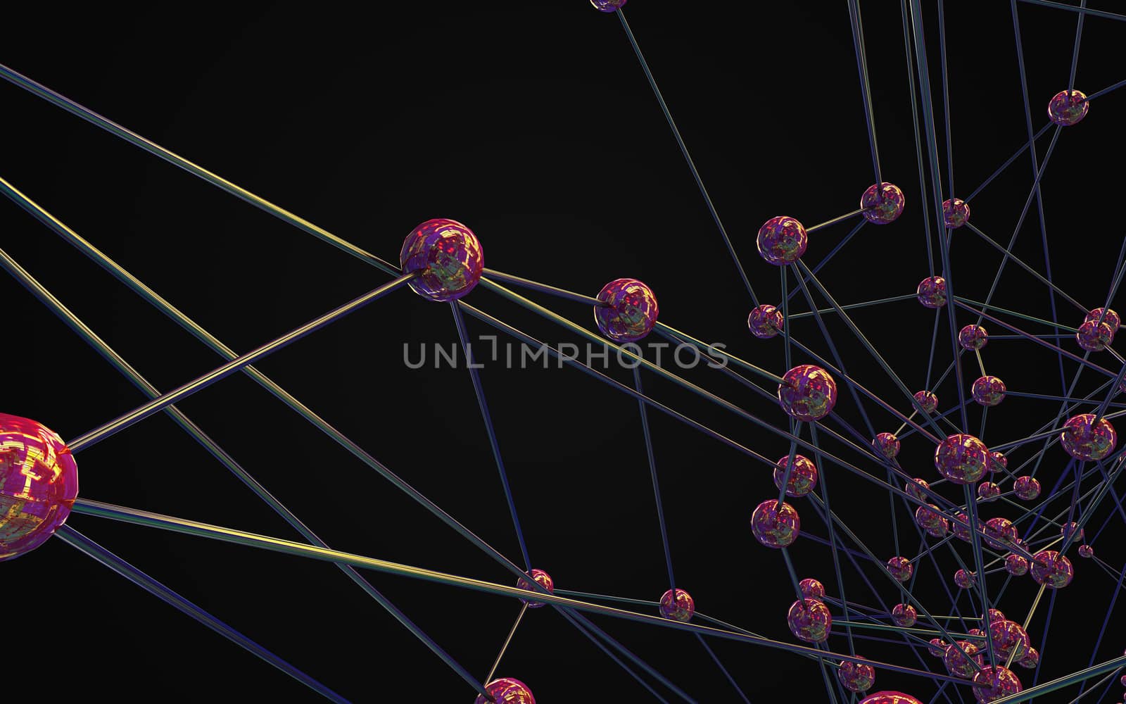 Abstract polygonal space low poly dark background with connecting dots and lines. Connection structure.