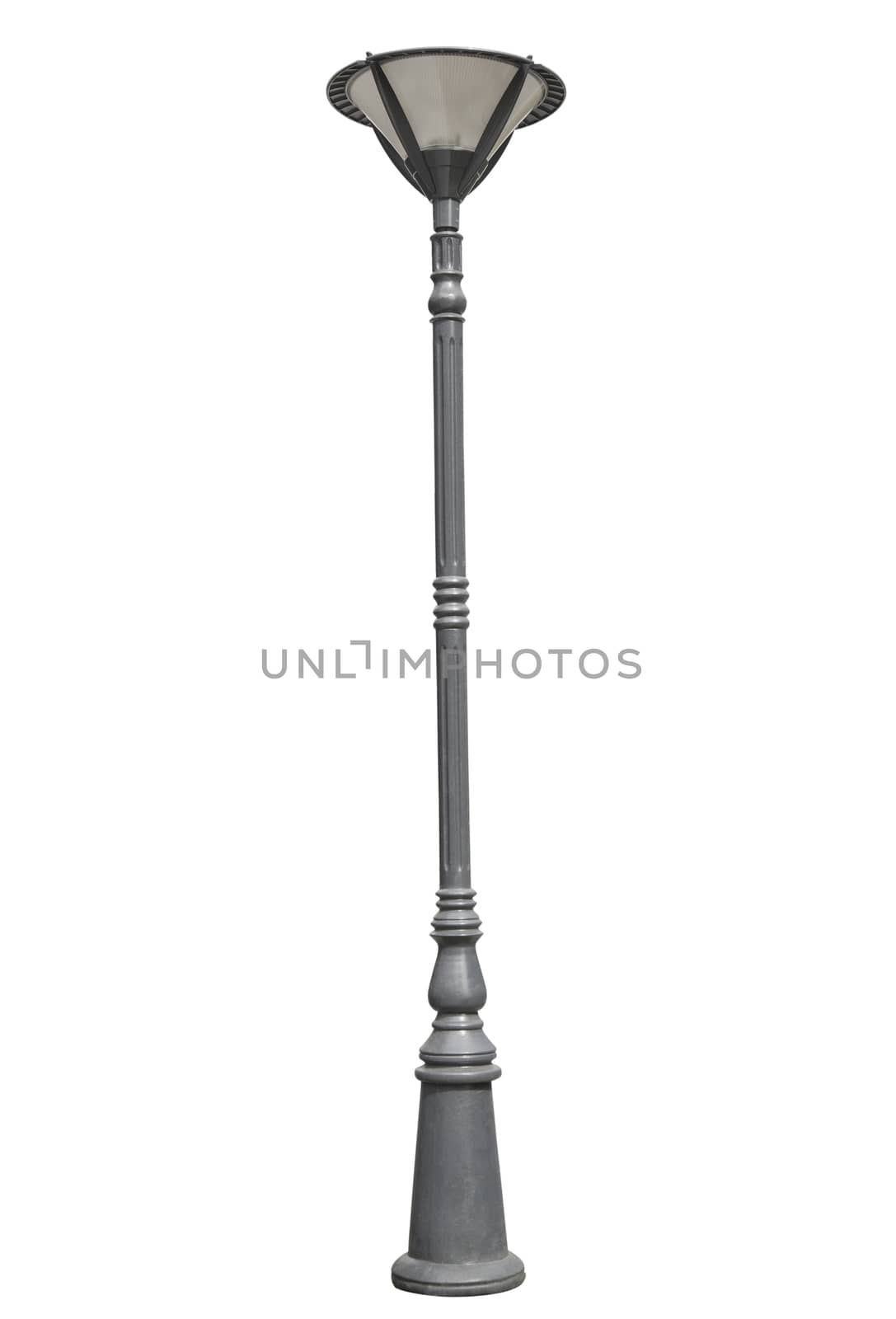 An old street lamppost isolated over white