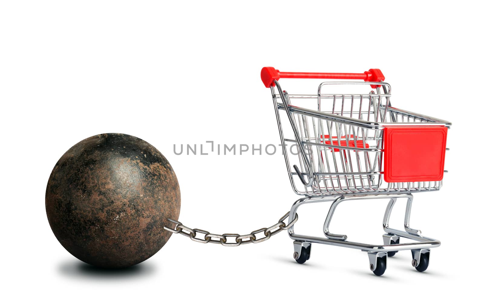 Shopping cart with iron ball by cherezoff