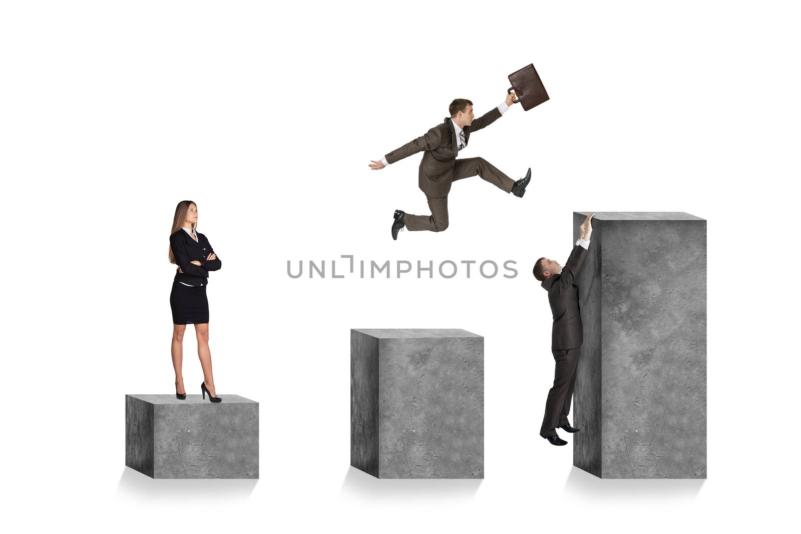 Businesspeople on square stones by cherezoff