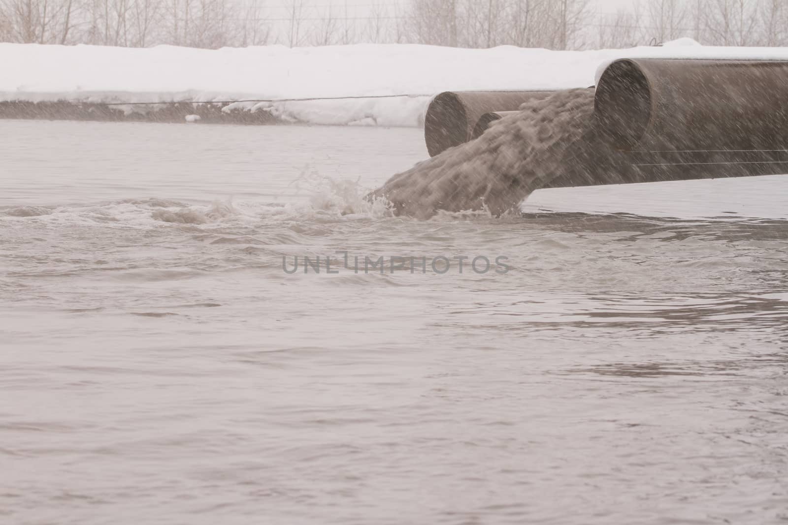 Dirty water discharged into river by olgagordeeva