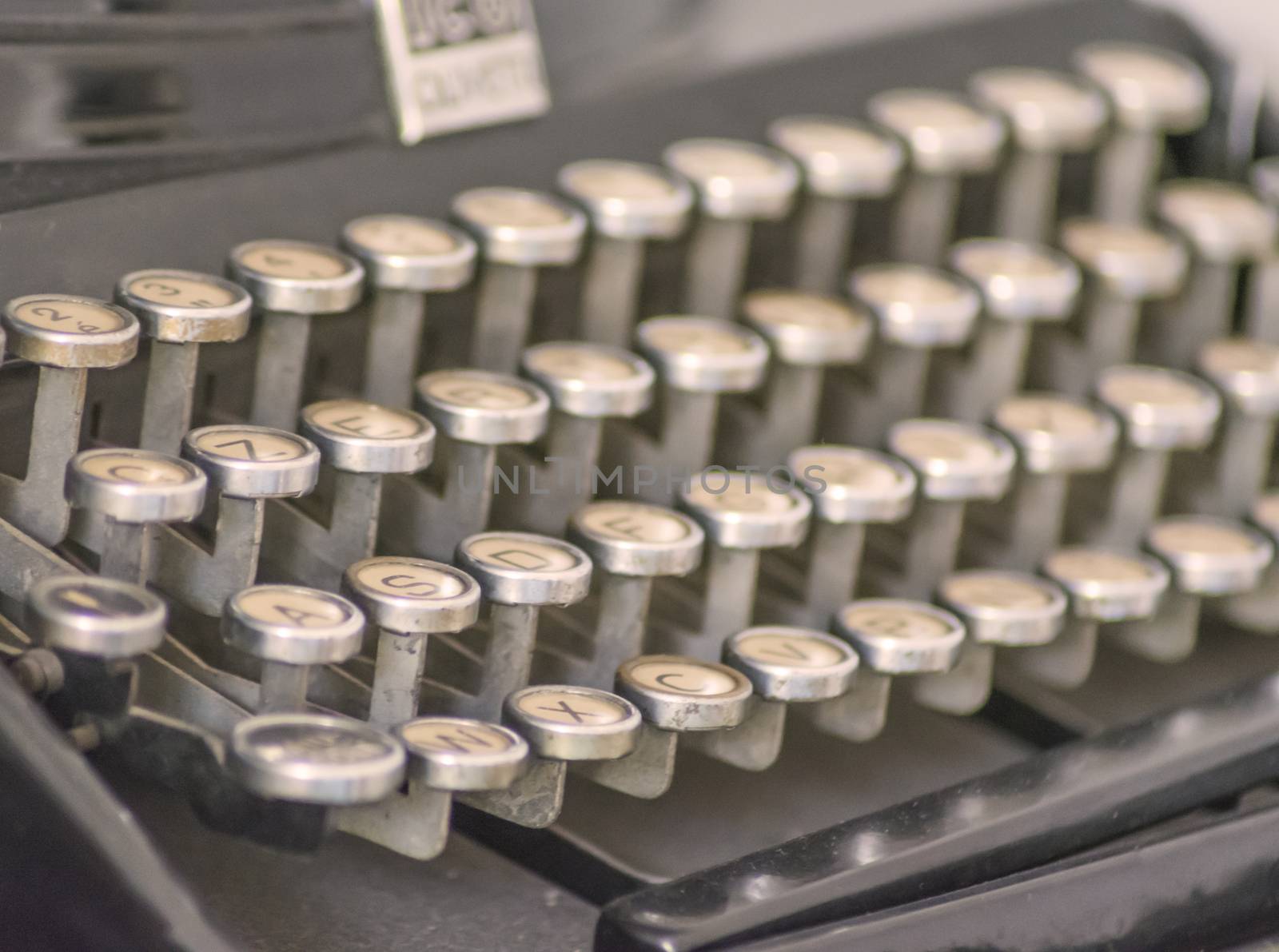 Close up of an old typewriter's keys