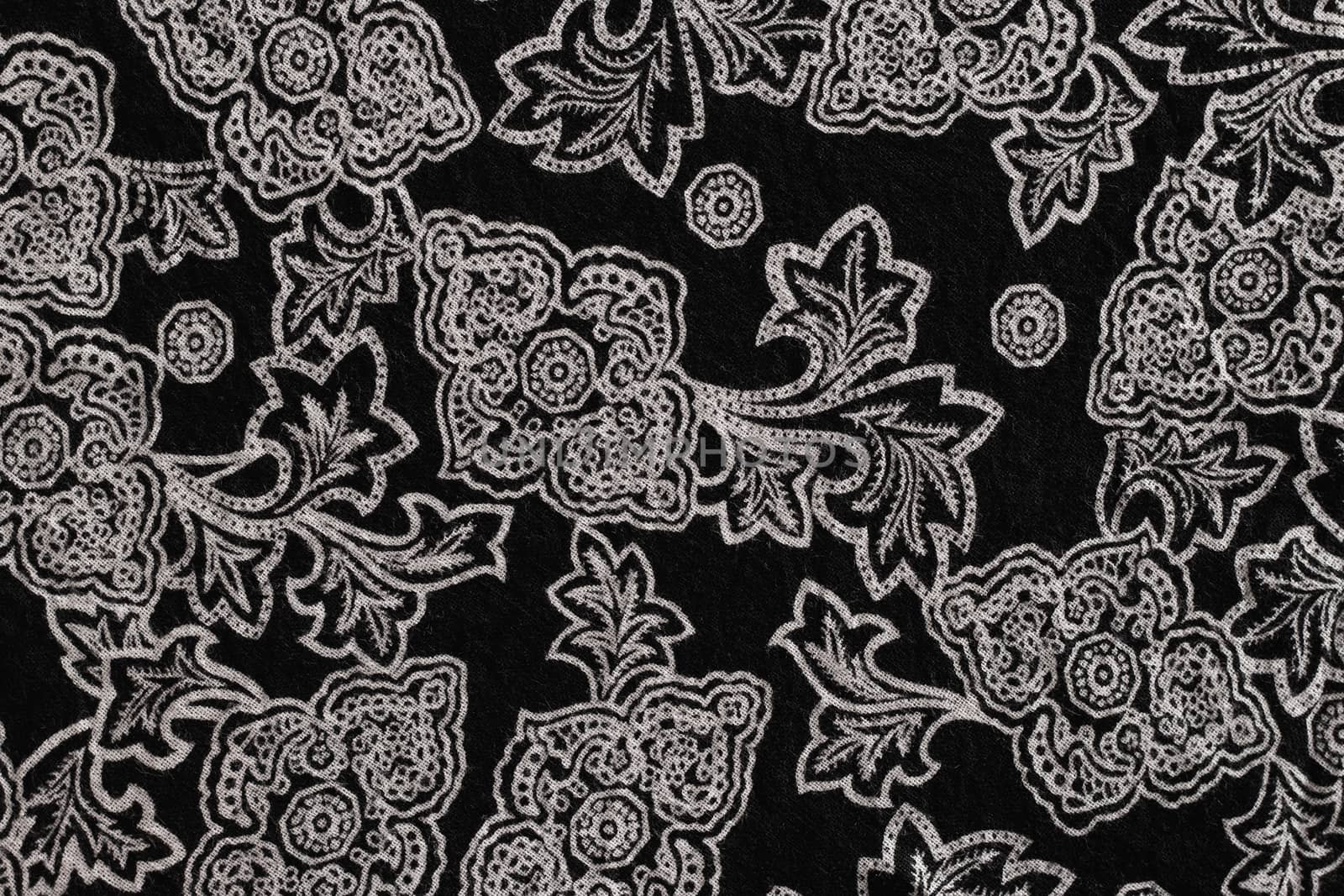 cloth. black and white color bohemian style, Boho, vintage, retro texture background