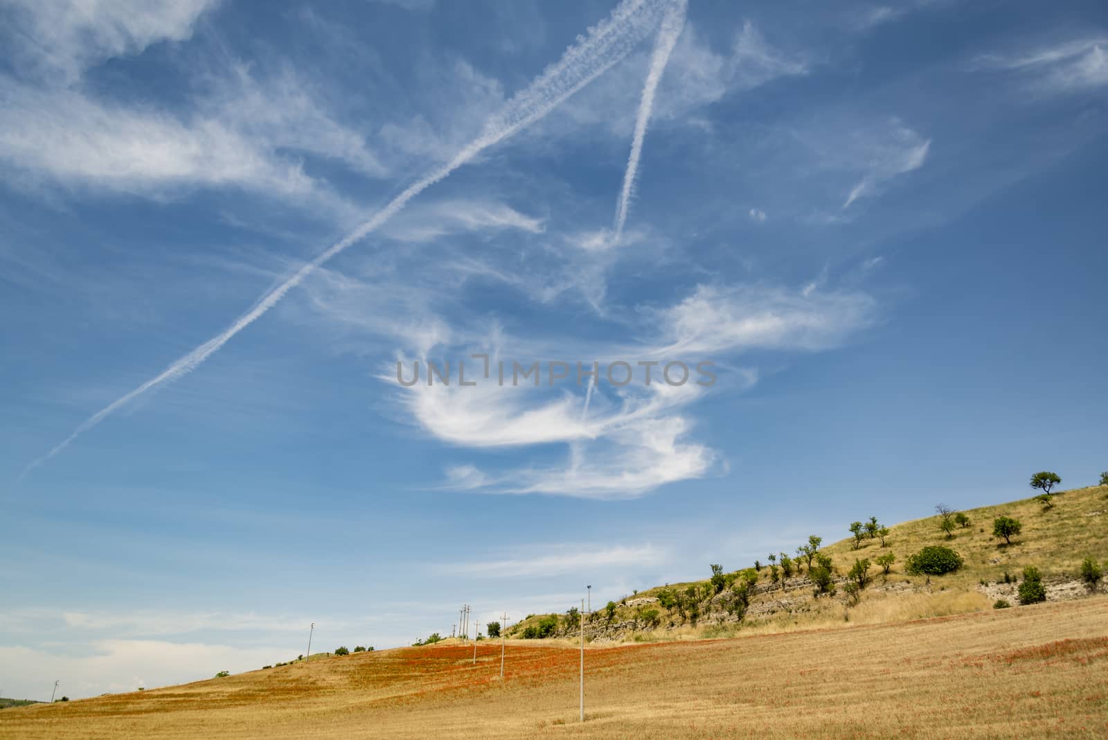 colored landscape in Basilicata in southern Italy