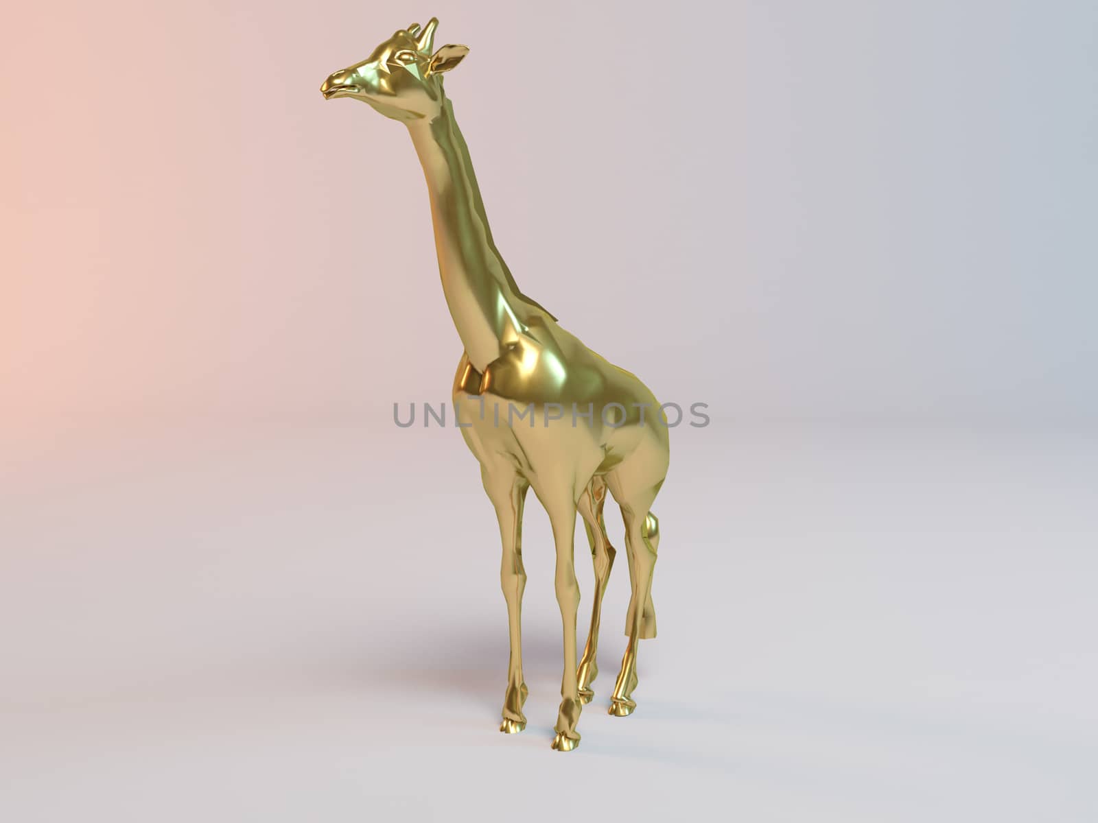 golden 3d animal giraffe by fares139