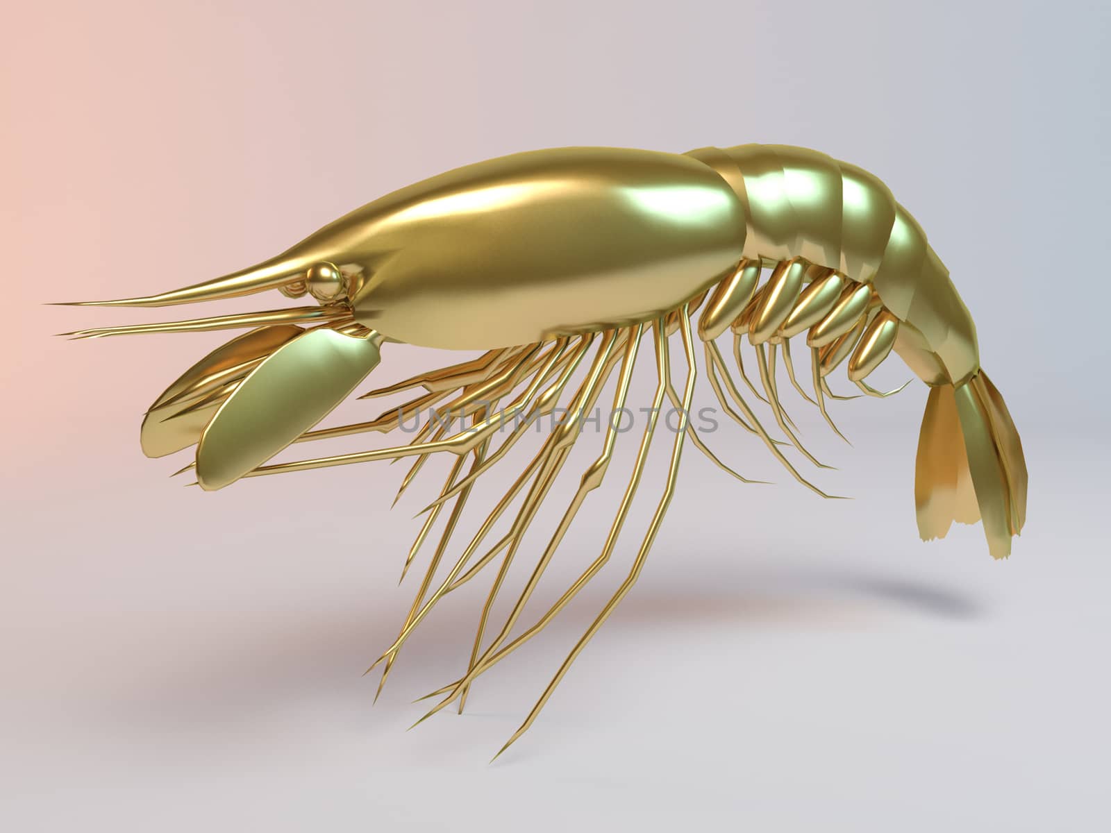 golden 3d animal lobster by fares139