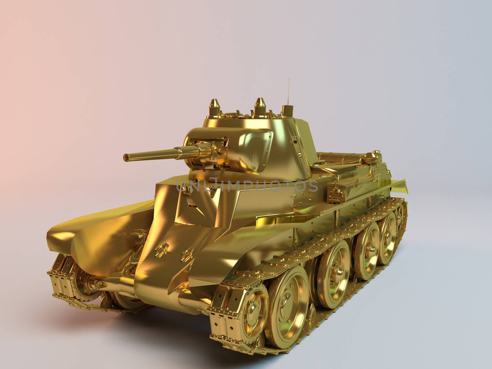 Golden imaginary 3d tank by fares139