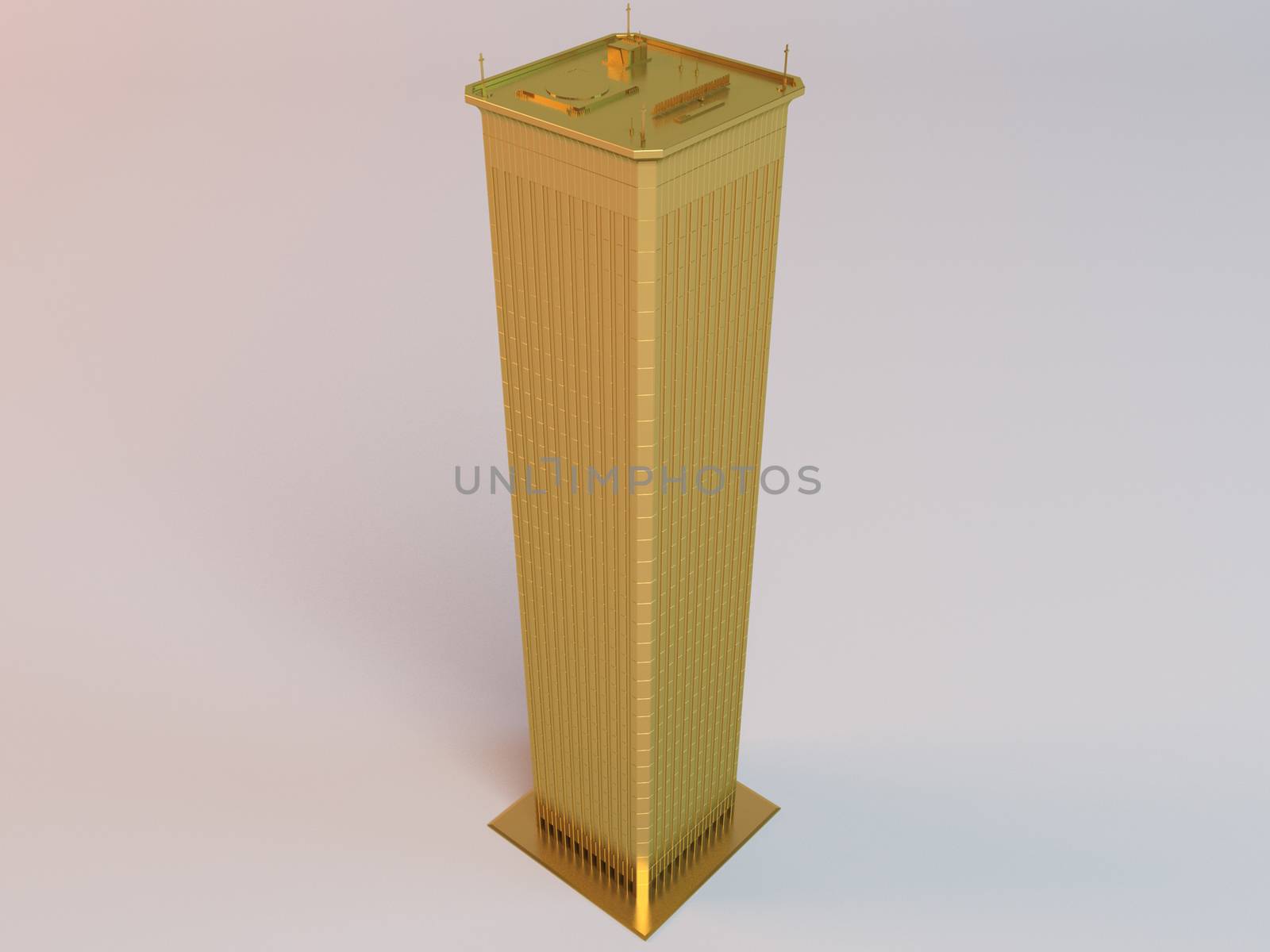 3d golden tower building by fares139