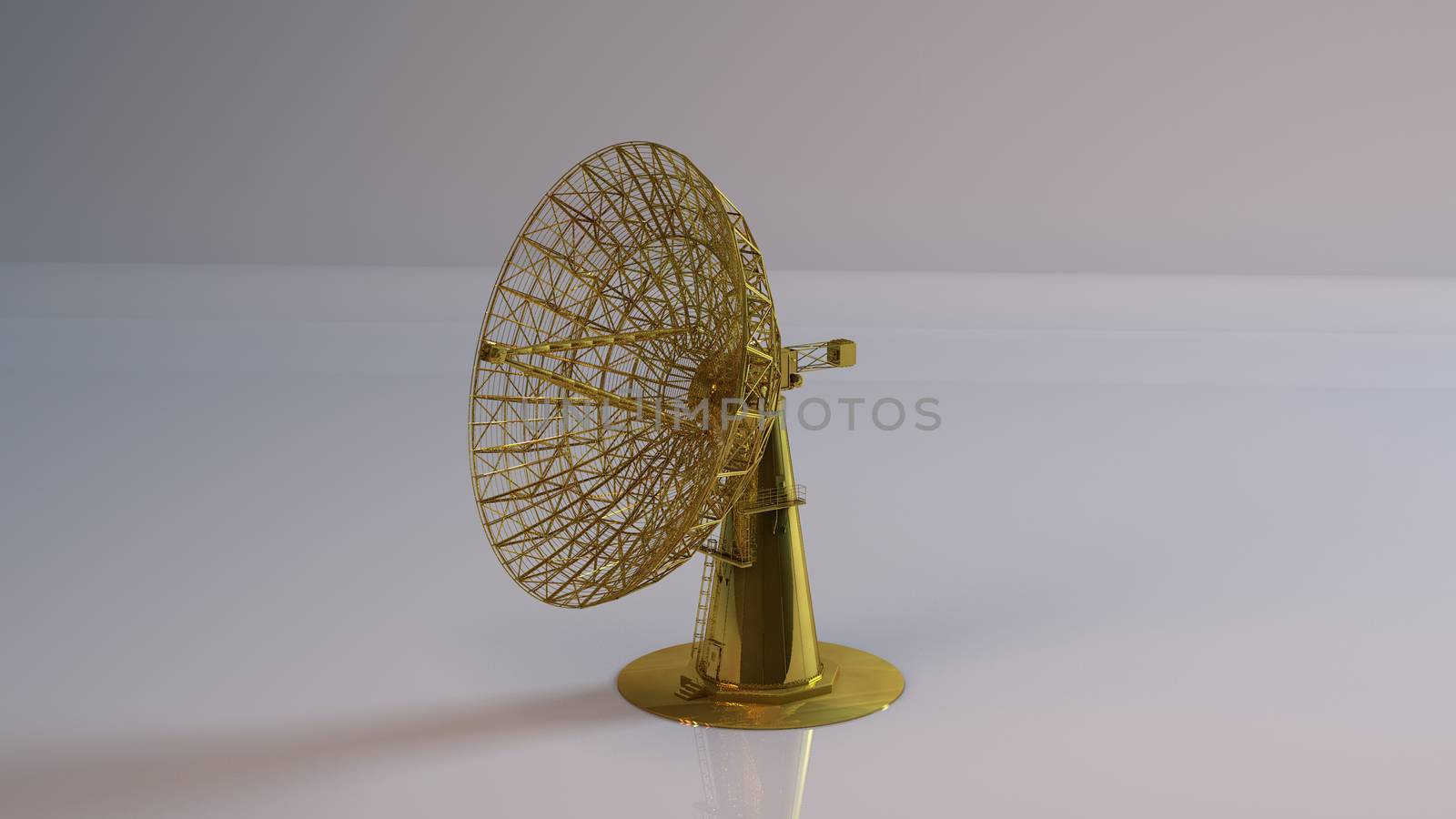 Golden 3D object (golden satellite) by fares139