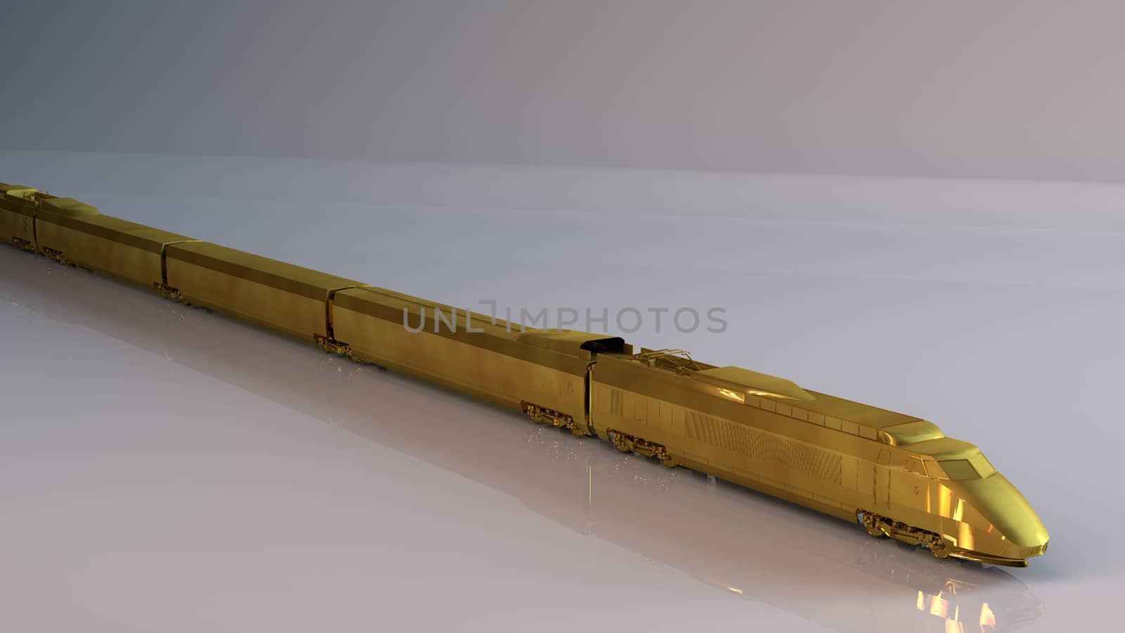 Golden 3D object (train) by fares139