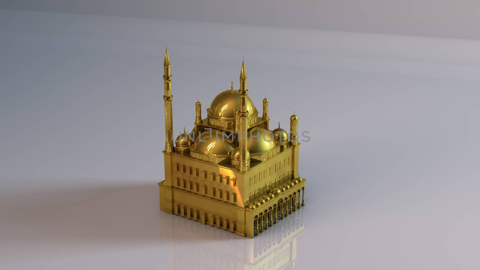 Golden 3D object (mosque) by fares139