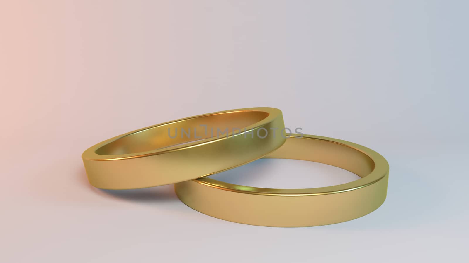 3d Couple of gold wedding rings by fares139