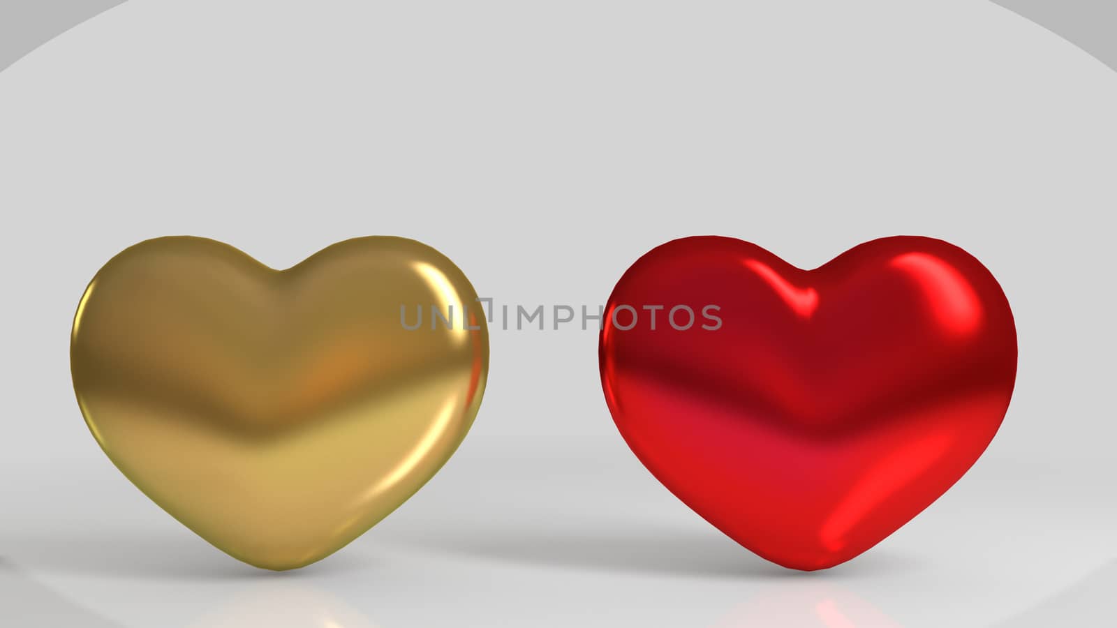 3d Golden and red shiny heart by fares139