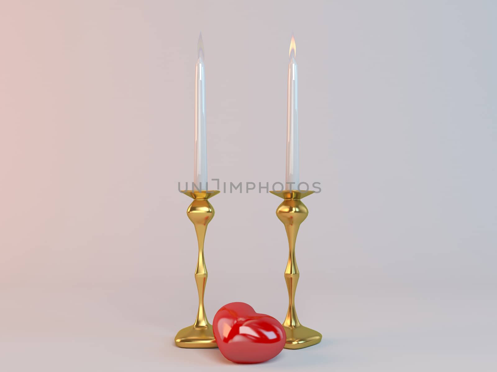 One side love where one candle flame is active and the other is down