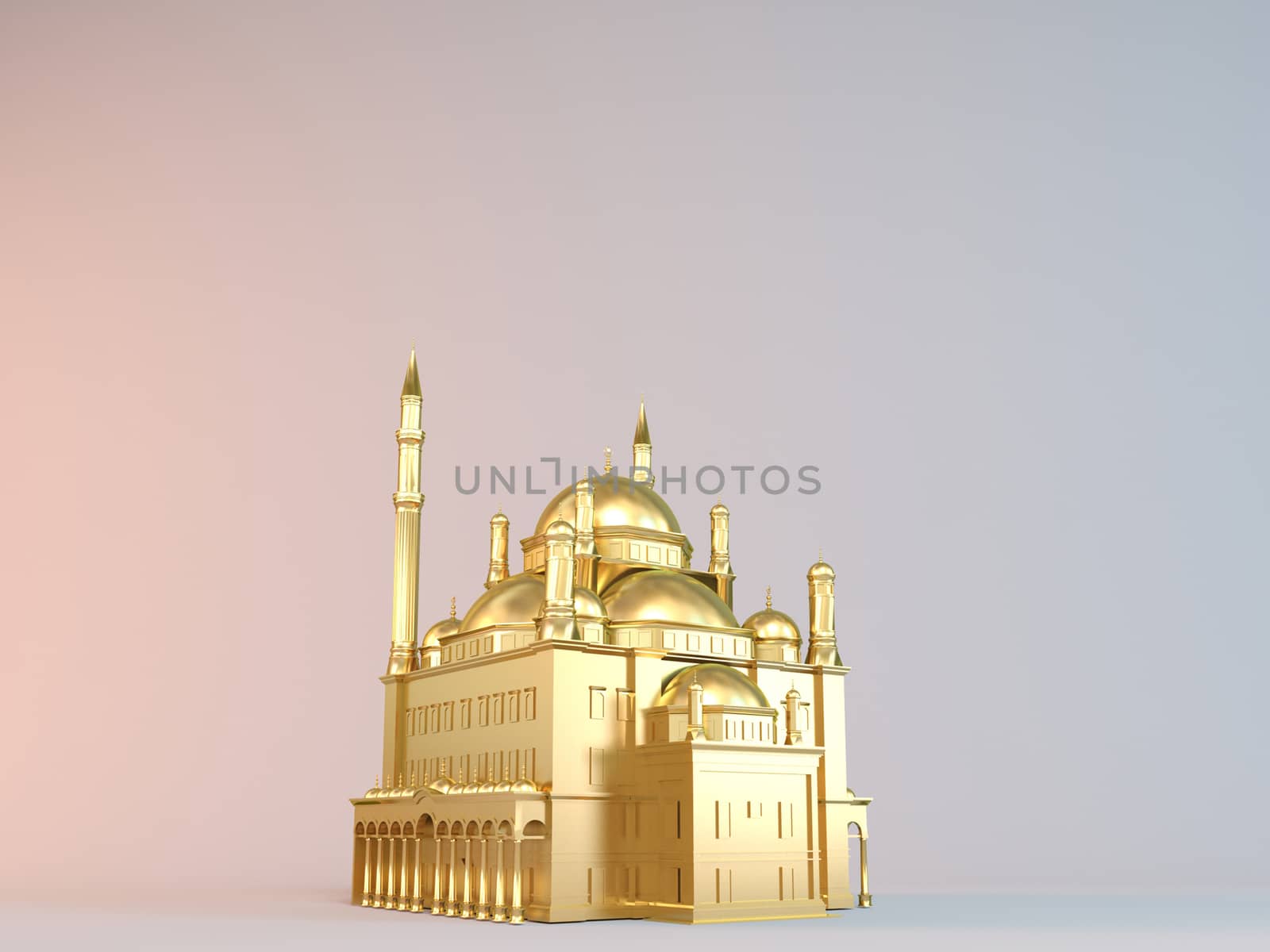 Golden 3D object (mosque) by fares139