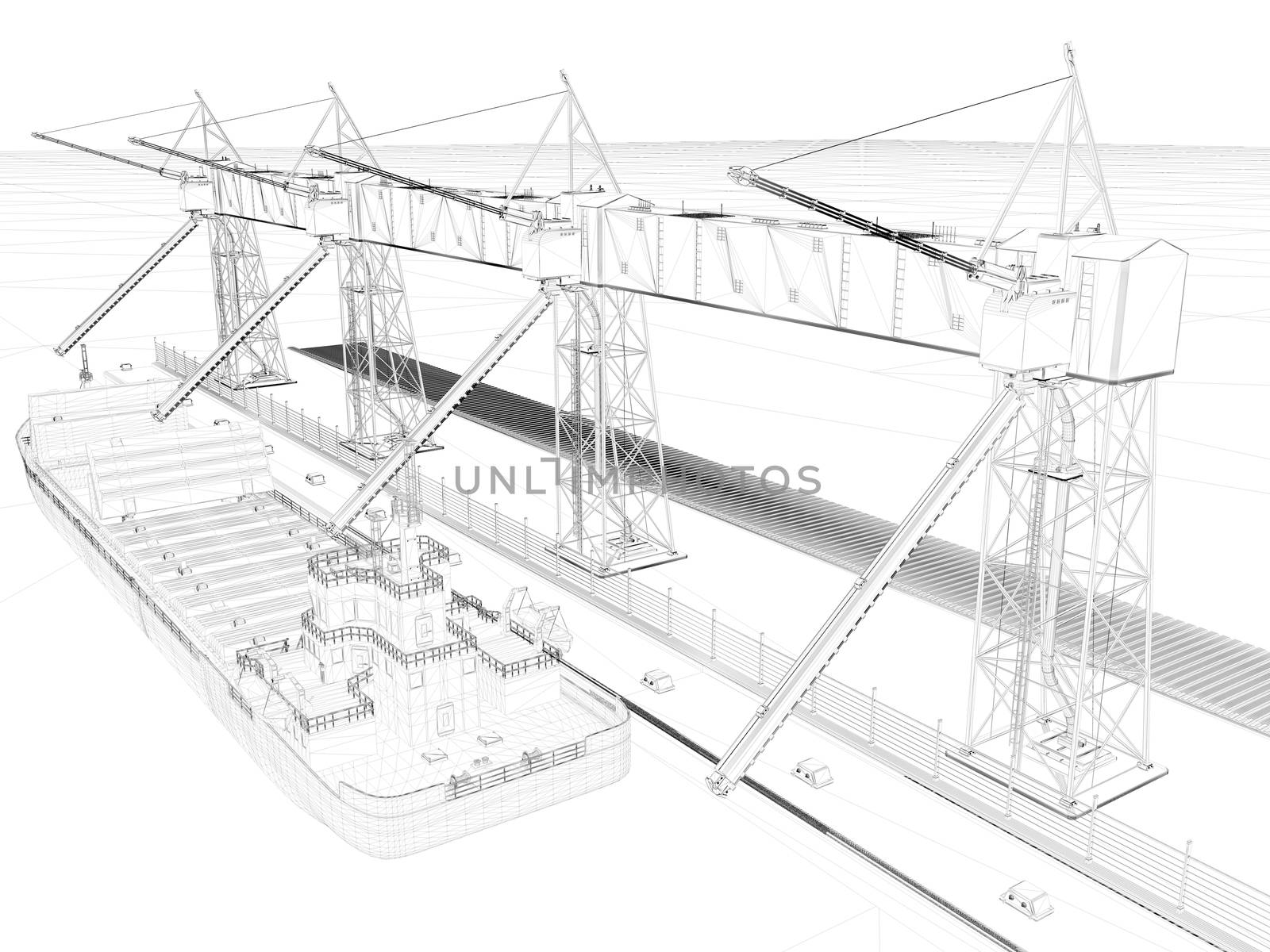 Perspective 3D render of a wireframe by fares139