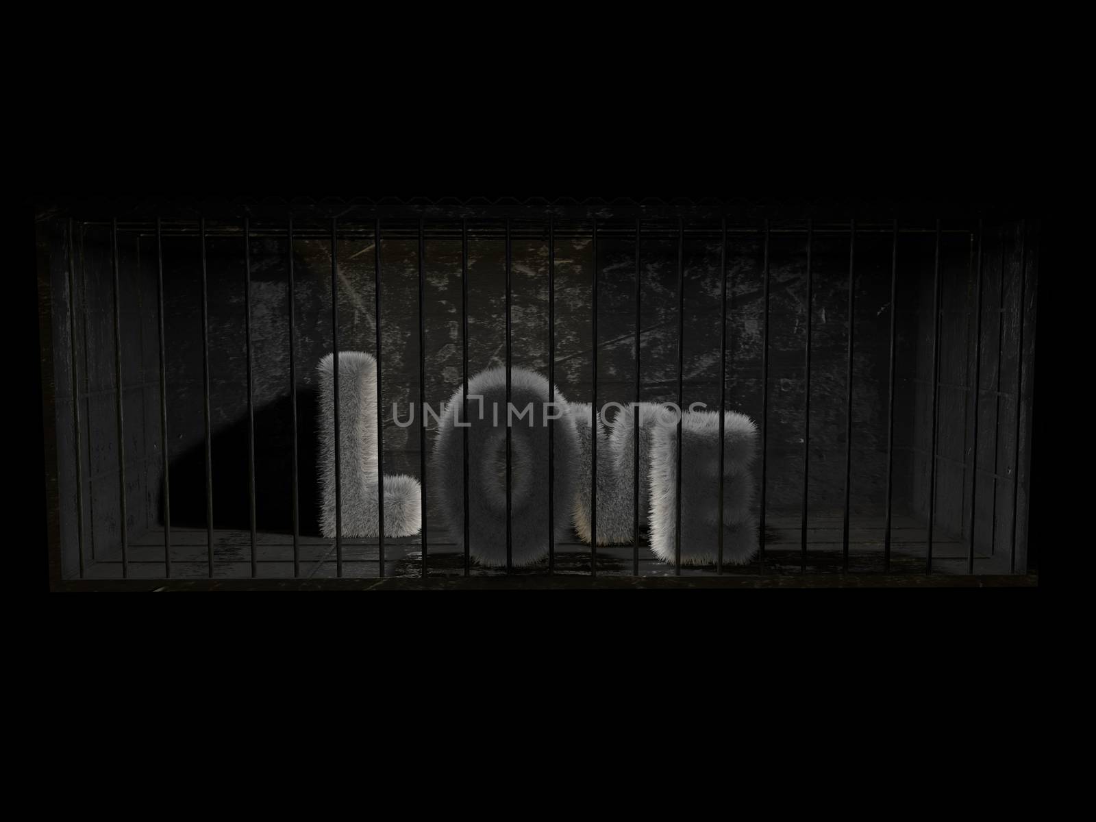 3D love word inside a prison by fares139