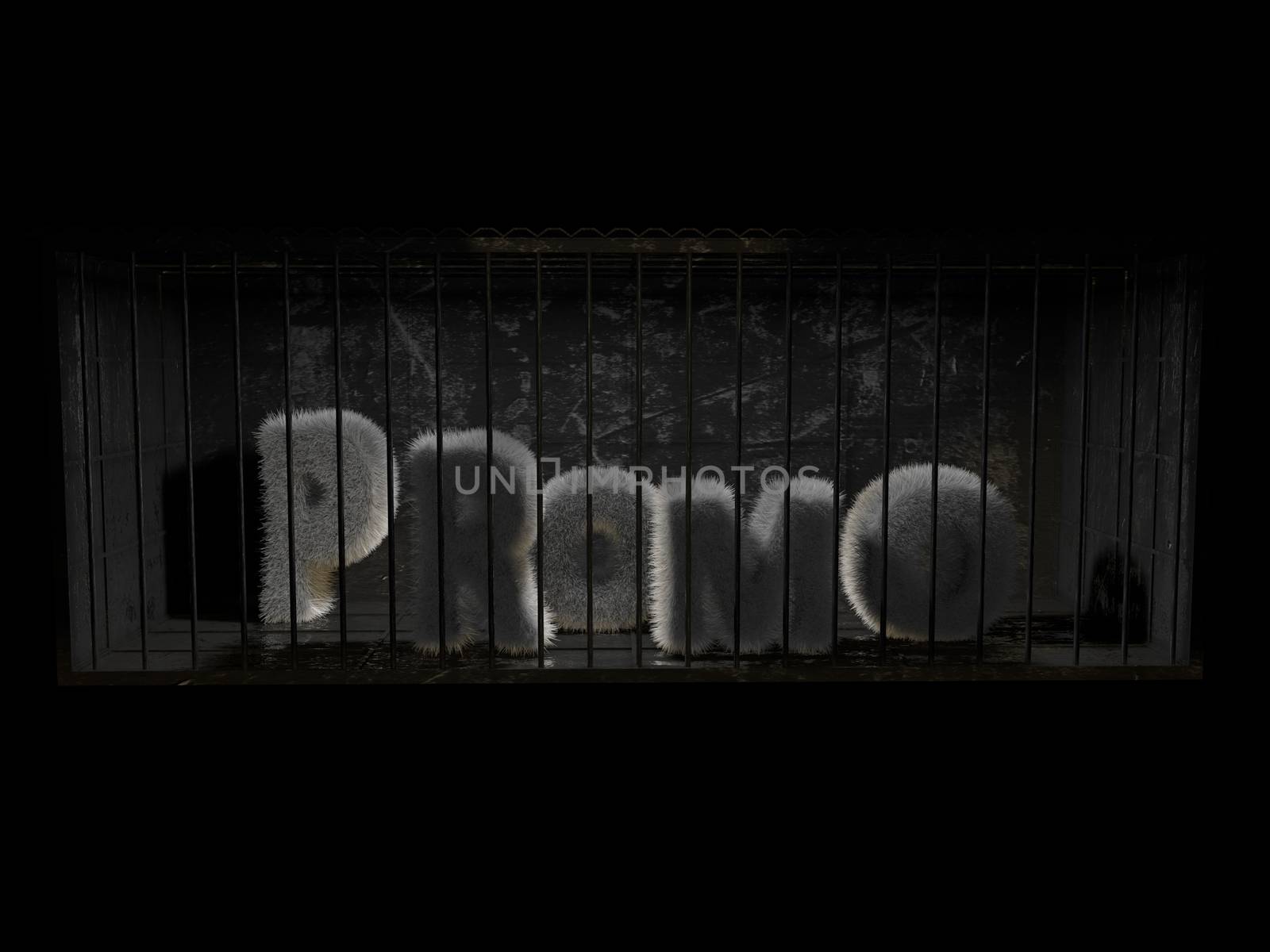 3D promo word inside a prison by fares139