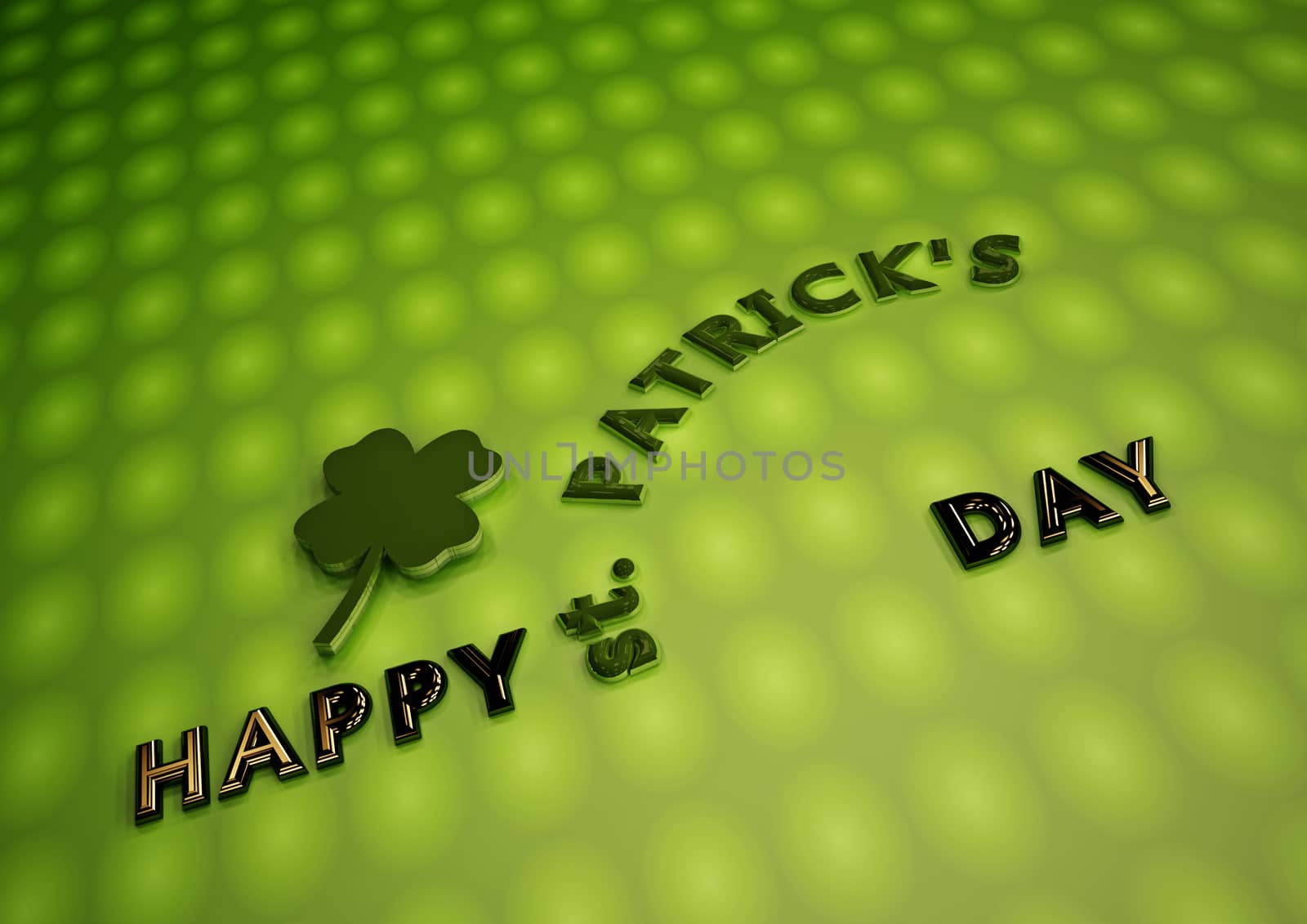 Happy St. Patrick's Day  on green background.