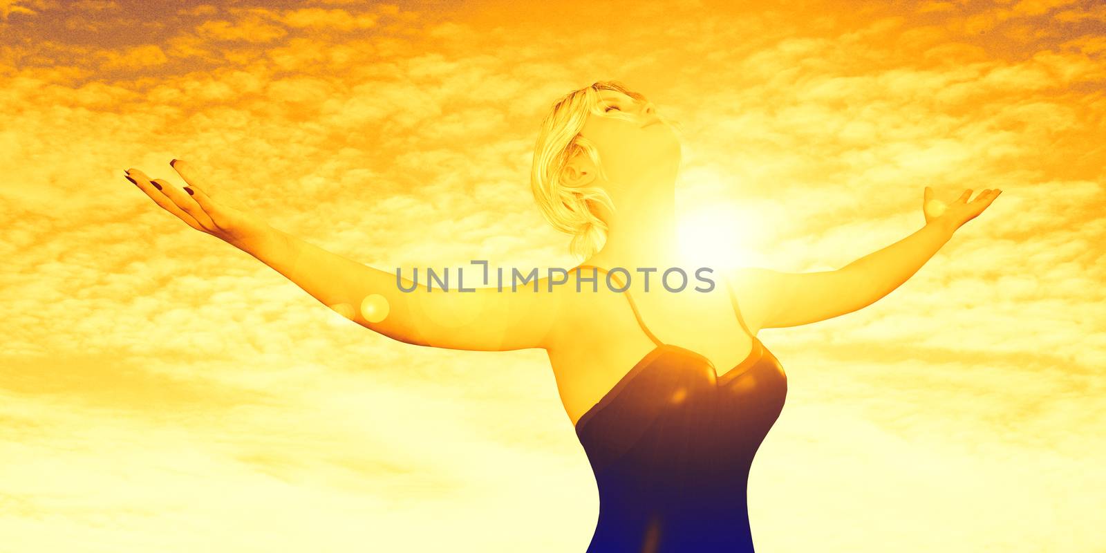 Free Happy Woman Enjoying Nature and Freedom as Concept
