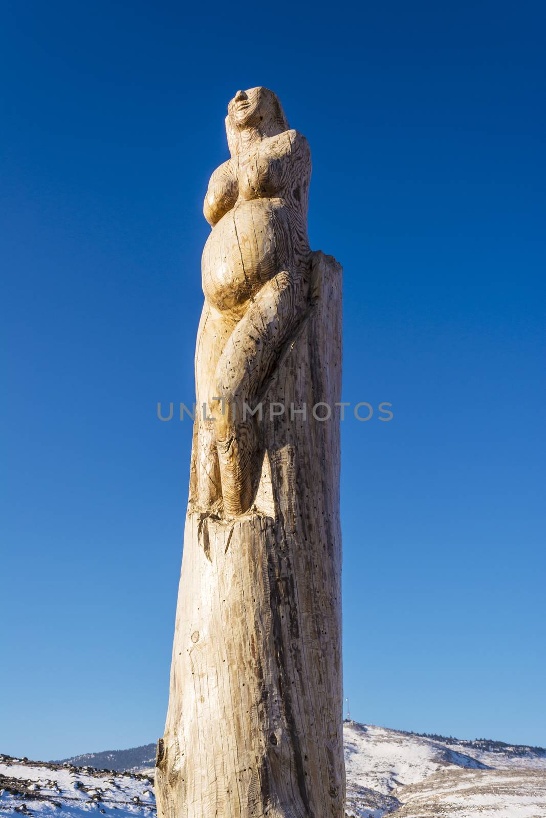 Wooden sculpture of a pregnant woman by ankarb