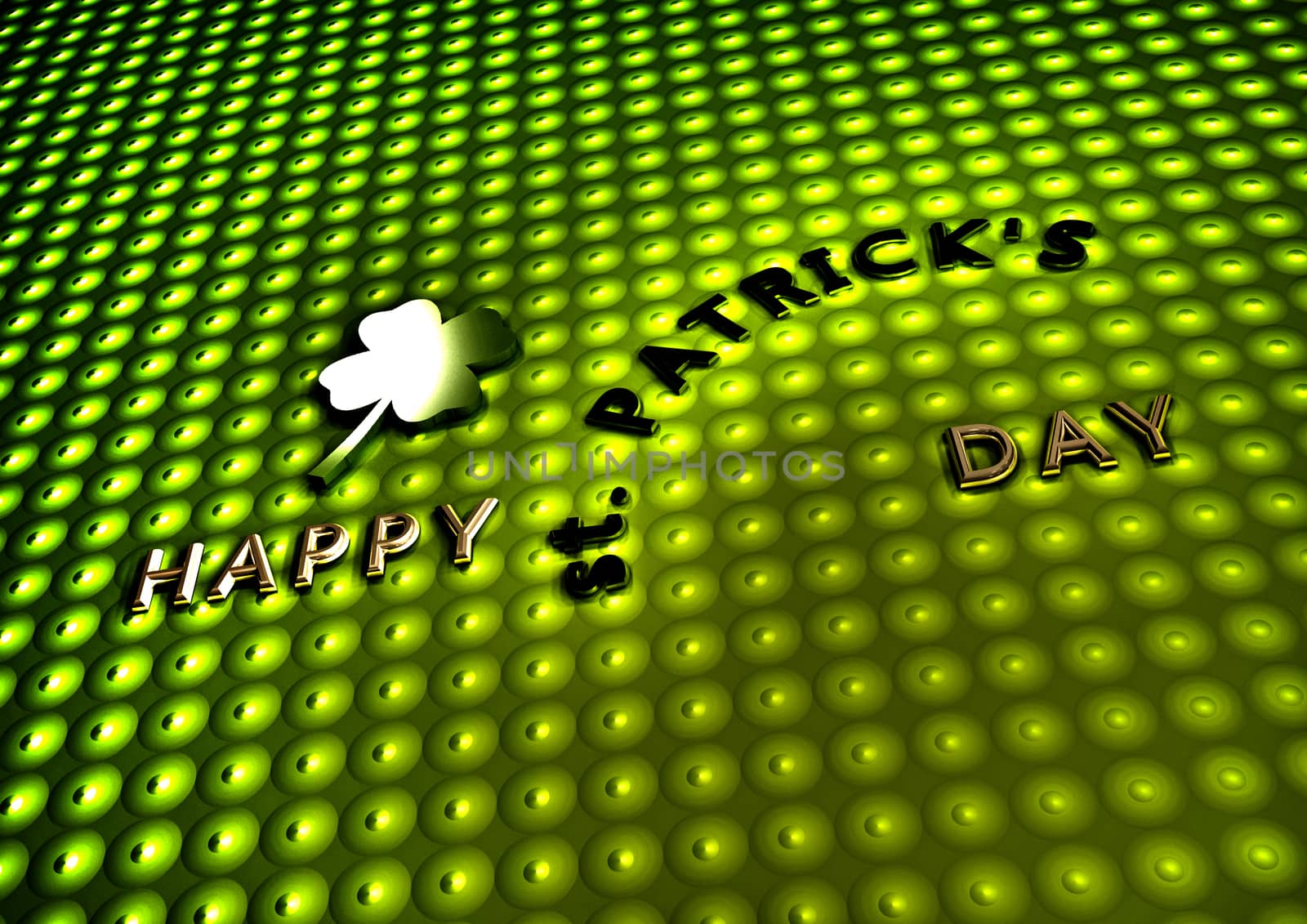 Happy St. Patrick's Day  on green background.