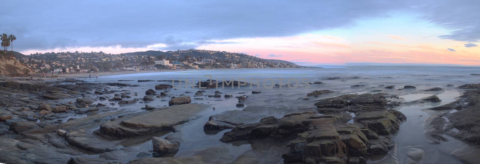 Panoramic sunset view of Main beach by steffstarr