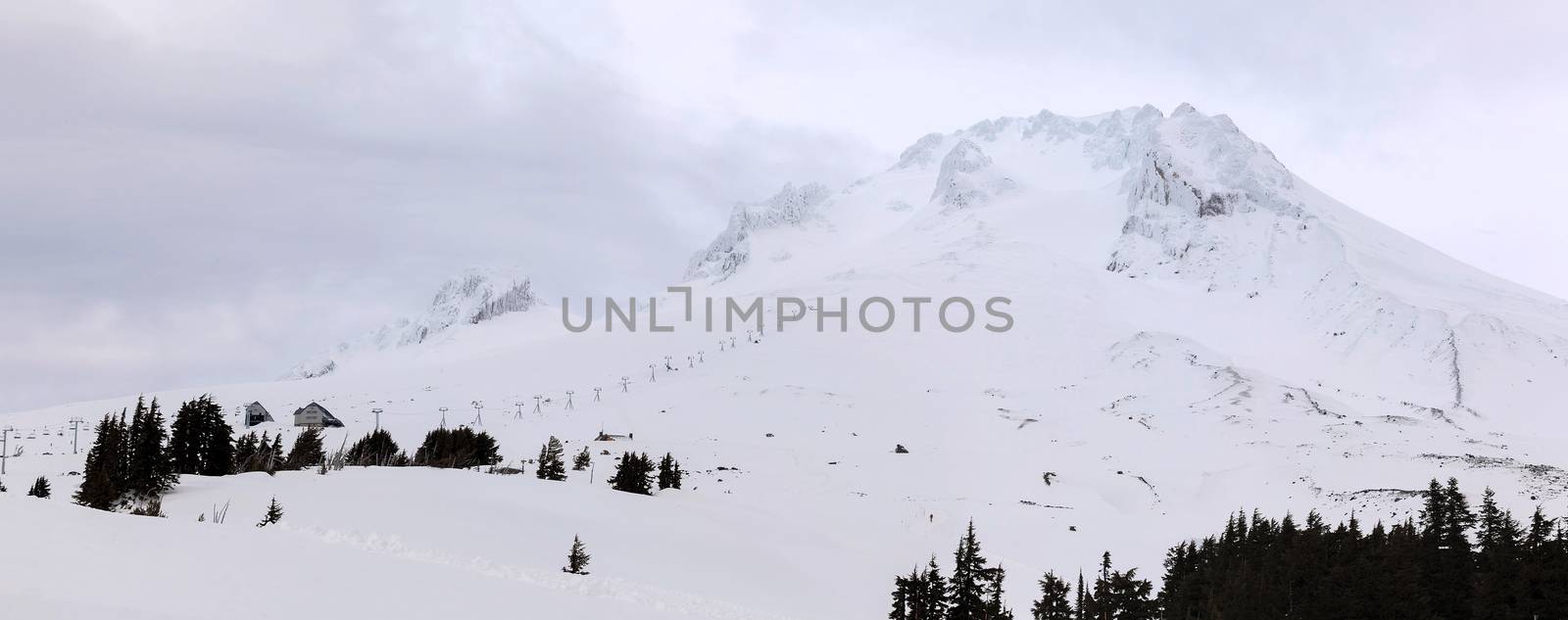 Ski Lift on the Slope of Mount Hood by jpldesigns