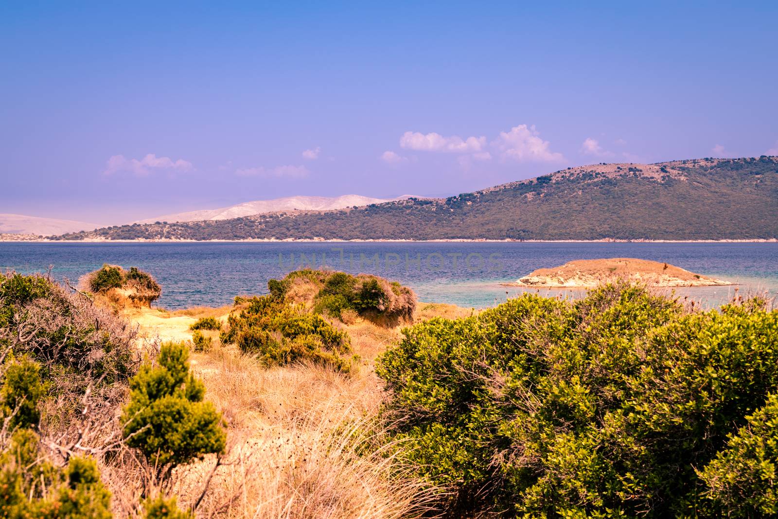 The pristine coastline and crystal clear water of the island of Rab, Croatia.