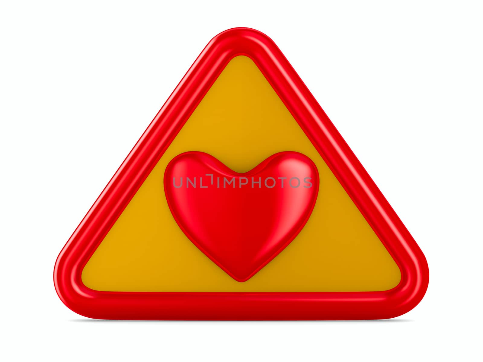 Isolated heart on white background. 3D image